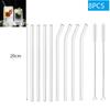1-10Pcs Glass Straws Eco Friendly Reusable Drinking Metal Straw with Brushes Smoothies Milkshake Cocktails Party Bar Accessory