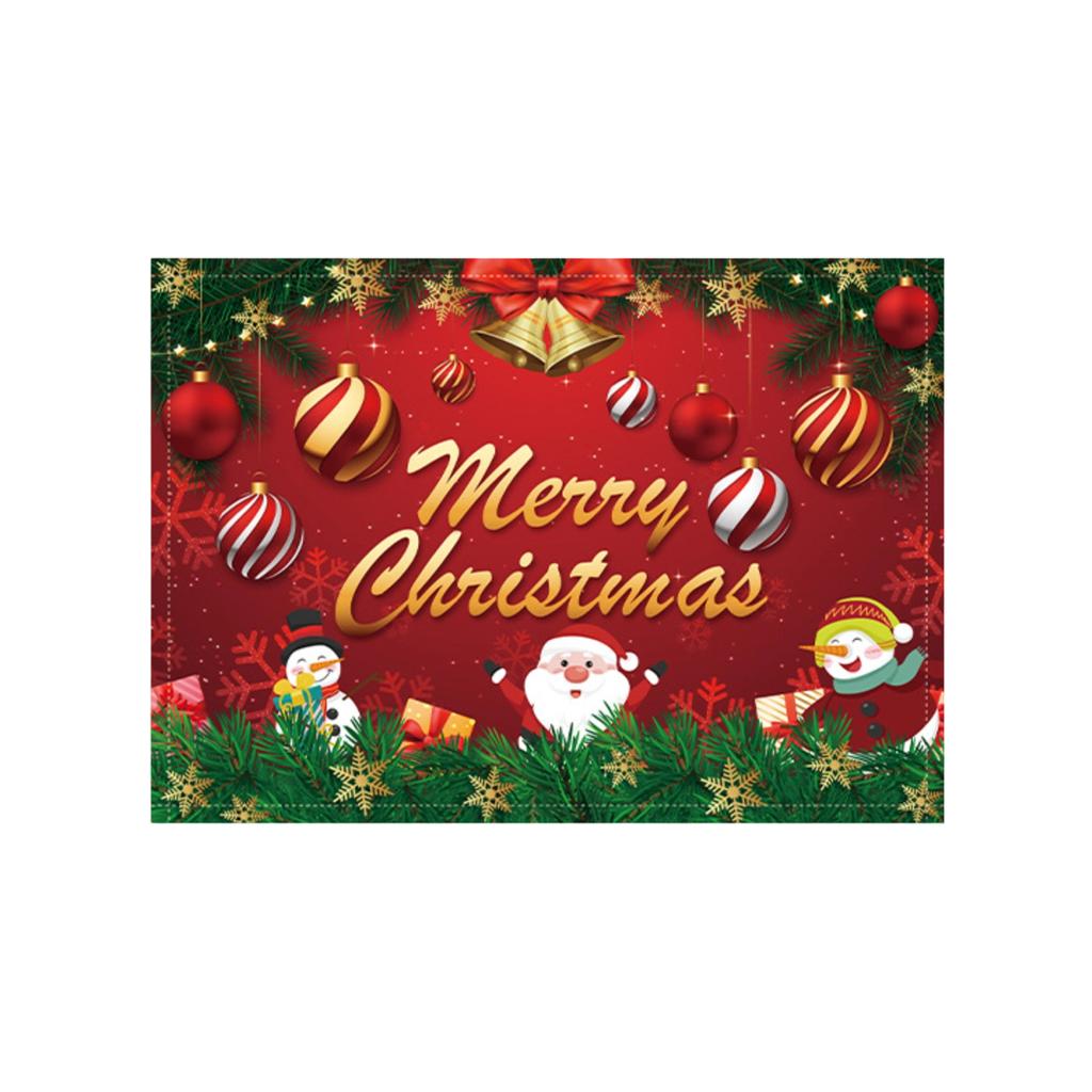 Christmas Placemat Decoration Set, Claus Linen Stain-resistant And Heat-insulating Tablecloth
