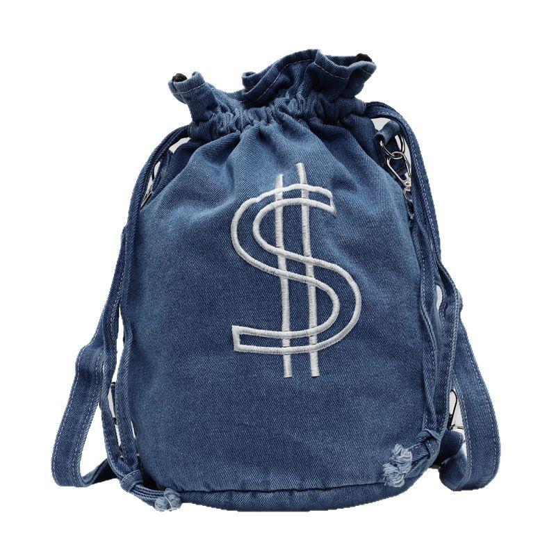 Large Capacity Denim Bag Women's Spring Summer Versatile 2025 New Messenger Bag Multi-functional Korean Version Backpack