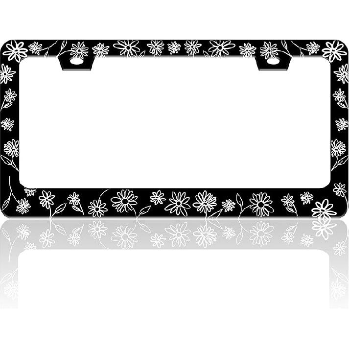 Beautiful Colorful Butterfly License Plate Frame Funny Watercolor License Plate Holder For Front Or Rear Car Tags Stainless Steel Car Decoration With