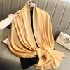 90*180cm Fashion Luxury Solid Color Silk Scarf Women Soft Smooth Scarves Head Wrap Hijab Outdoors Muffler Long Shawl Beach Towel