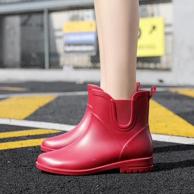 Waterproof Rain Boots Women's Fashion Rubber Shoes Casual Women's Boots Women's Water Shoes Women's Medium Tube Rain Shoes