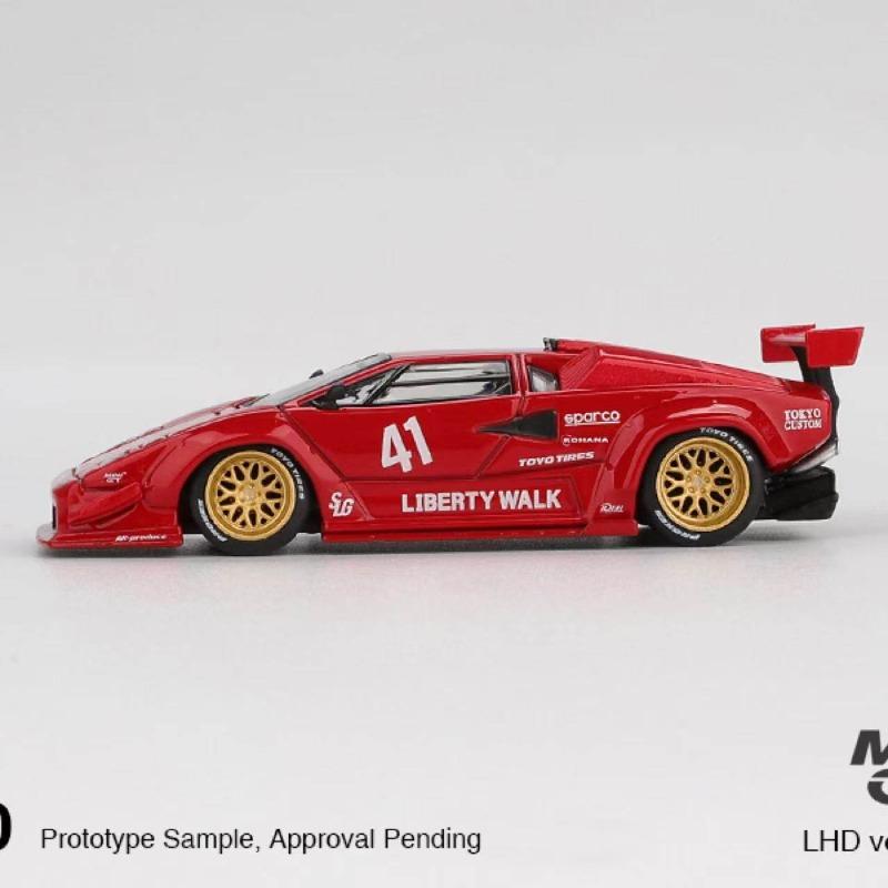 MINI GT 1:64 #1100 Lamborghini Countach Cast-Steel Detailed Static Alloy Car Model, Boys Gift Toy Collection Decoration Item.