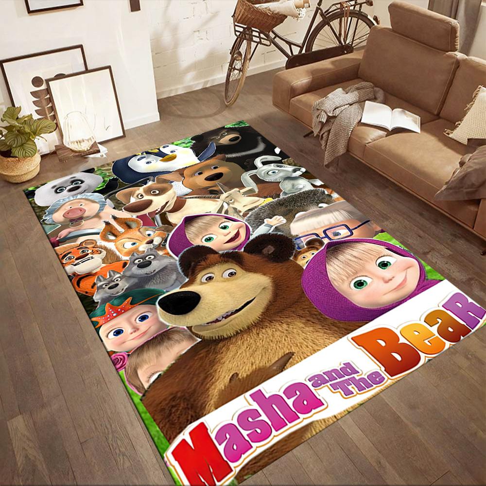 Masha Bear Carpet Suitable for Balcony Dormitory Playrooms Dining Room Anti-slip Rug Office Home Decor Wedding Party Gift