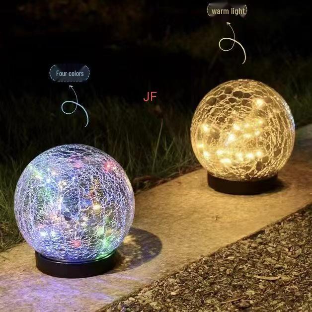 Solar Crackle Patio Light - Outdoor Waterproof Garden Landscape Lamp