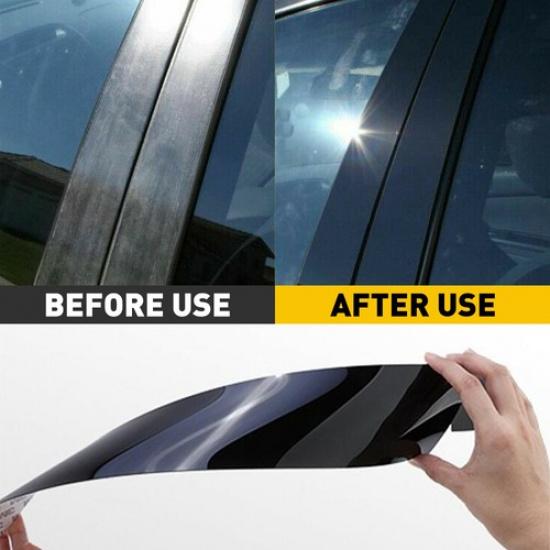 Polished Window Post Black Pillar Door Trim 2018- Cover Set For Toyota Camry
