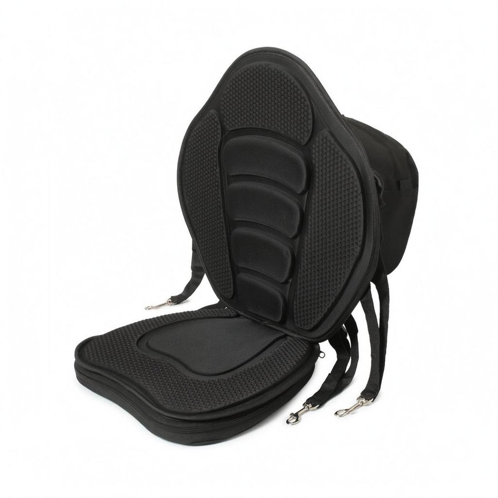 Padded Kayak Seat Cushion Metal Hooks High Back Textured for Outdoor