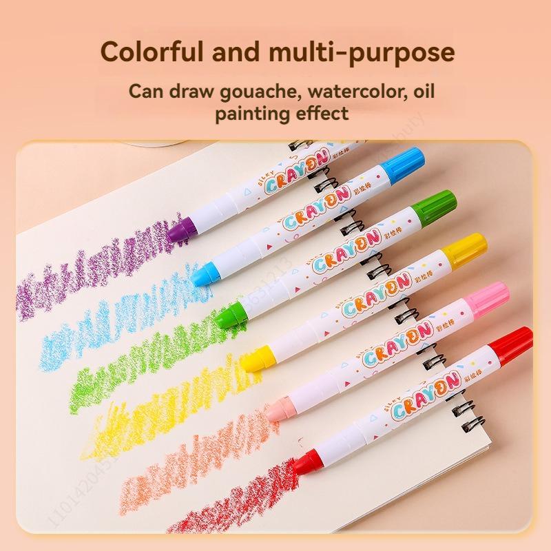 12/24/36/48 Colori Pennarelli ad Olio Setosi Twistabili Pastelli a Cera Lavabili Materiale Artistico Pastelli Gel Multiculturali Set di Pastelli ad Olio
