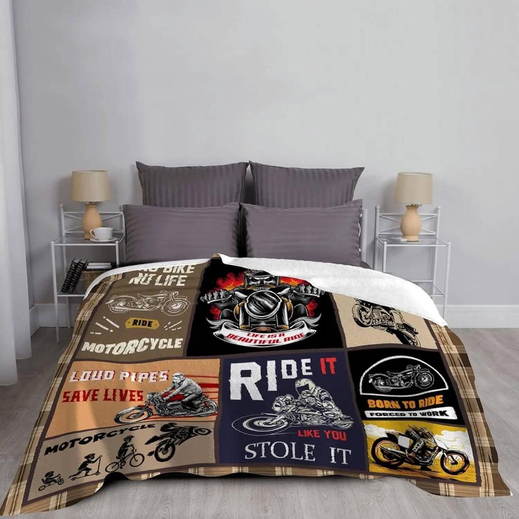Motorcycle Blanket Motorcycle Blanket Gift Couple Motorcycle Blanket Father'S Day Christmas Birthday Gift