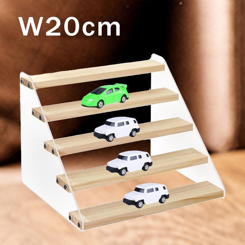 Acrylic Wooden Display Stand Shelf Glasses Cosmetic Doll Ladder Riser Stand
