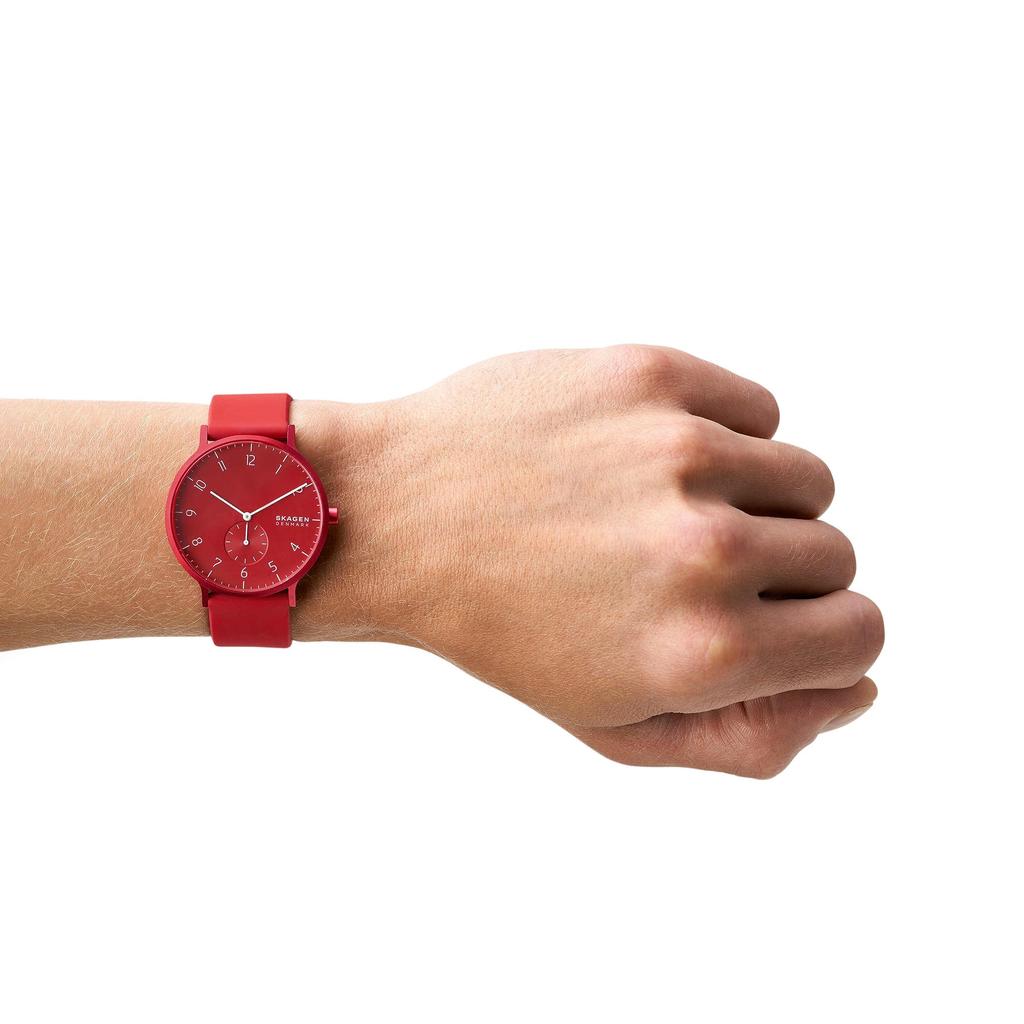AAREN KULOR 41mm Poppy Red Silicone Watch