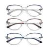 Blue Light Reading Glasses For Women  With Metal Frame And Spring Hinge Fashion Computter Reader UV400 Protection Read Eyeglasse