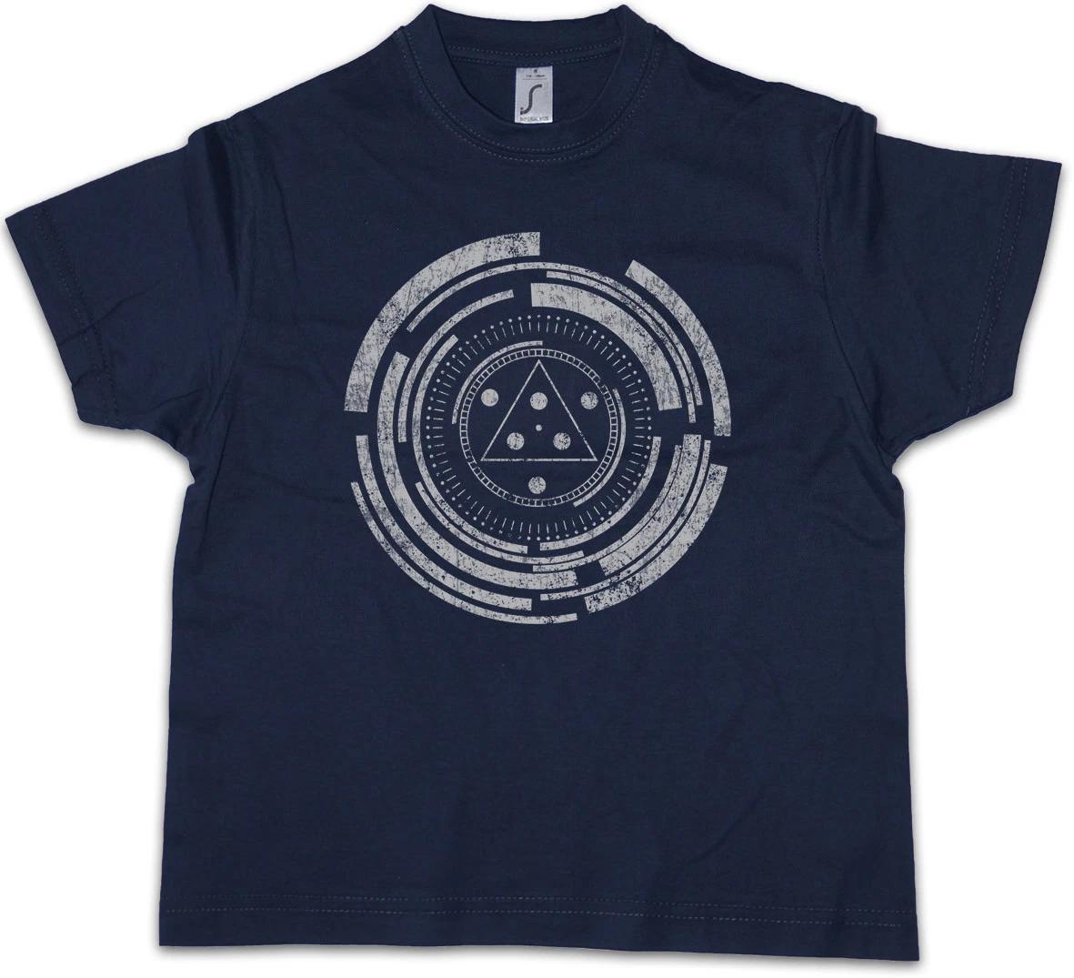 TECHNOLOGY CIRCLE Kids Boys T-Shirt Spiral Mystic Science Labyrinth Esoterik 100