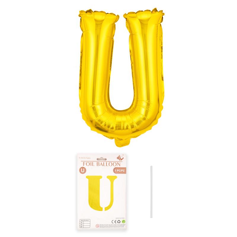 Independent Paper Card Packaging 16-Inch English Letter Aluminum Film Balloon Birthday Party Decoration Arrangement Aluminum Foil Balloon