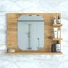 Decorative Mirrored Bathroom Shelf Corridor Living Room Wall WC Mirror Accessory Holder and Storage