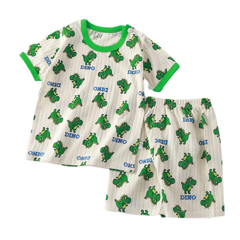 Kids' Cotton Short-Sleeved Set: Korean Style Summer Two-Piece for Girls and Boys