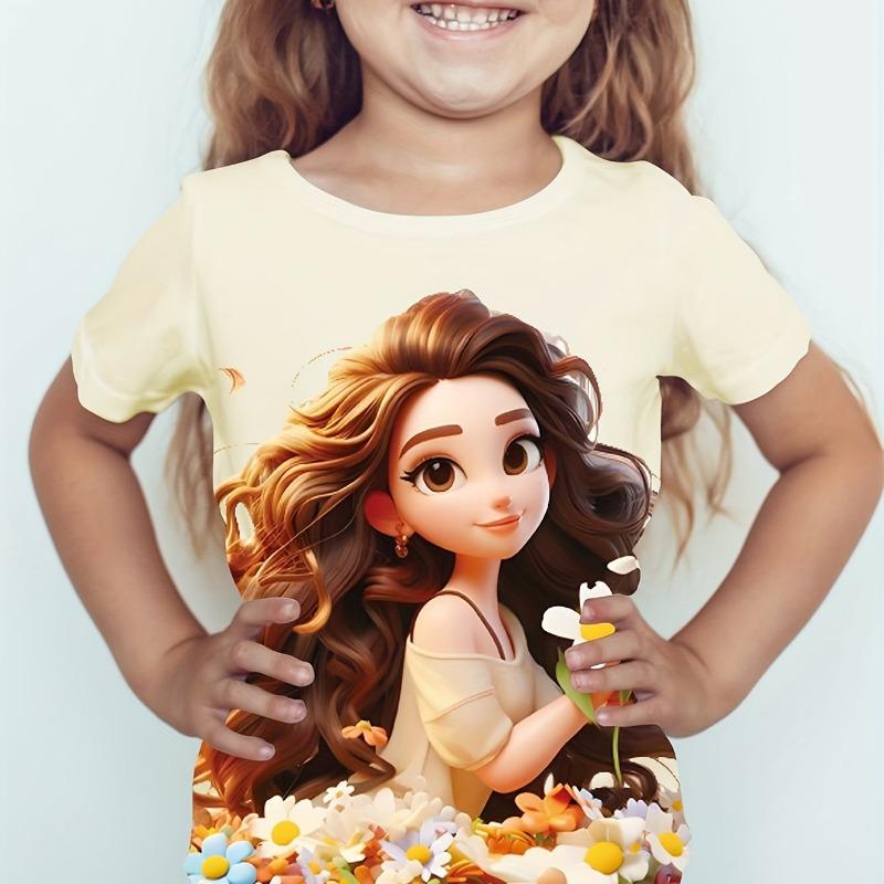 Dziecięca koszulka 3D Kot Dziecięca odzież Dziewczęca koszulka Odzież dla dziewczynek 2024 Dziewczęca letnia dziecięca koszulka dziecięca dziecięca graficzna moda dla nastolatków