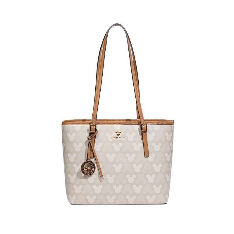 New Disney PU Tote Bag, Shoulder Bag Regular Women's Ecru/Black/Brown BMK-71973