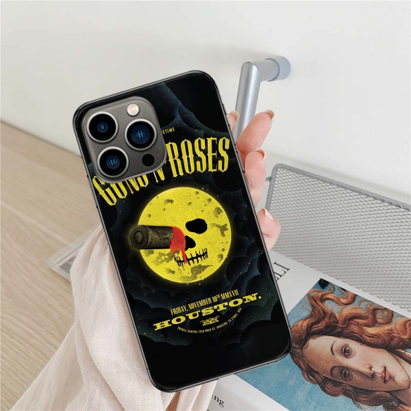Guns N Roses Phone Case For Apple Iphone 16 15+ 17 Pro Max 14 Plus 16E Air 13 12 Mini Clear Cover Silicone Cute Shell Soft