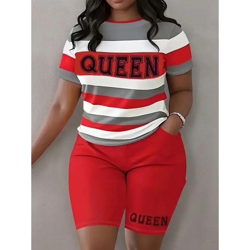 

3D Printed Short Sleeve with Letters3d Print Short Sleeve Shorts Women 2 L
