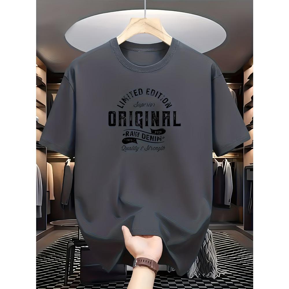 Summer Men's Casual Sports Loose Large Print Comfortable Round Neck Short Sleeved T-shirt Top