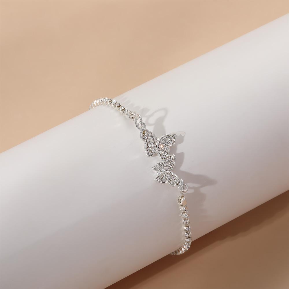 Fashion Light Luxury Bracelet, Exquisite Butterfly Full Diamond Adjustable Versatile Bracelet Jewelry