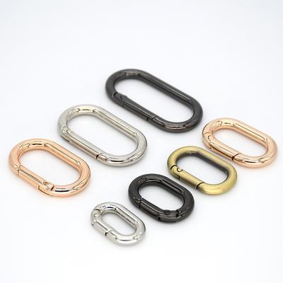 1piece Metal Oval O Ring Spring Clasp Openable Round Carabiner Keychain Clips Hook Dog Chain DIY Jewelry Buckle Jewelry Findings