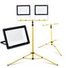 2x Naświetlacz LED 200W Lampy Halogenowe 400W + Statyw Budowlany 2M