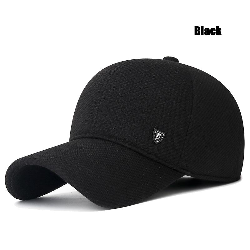 Mens Winter Baseball Cap with Ear Flaps, Baseball Winter Hats with Ear Flaps for Men Outdoor Walk Running  Adjustable Size