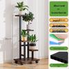 Movable Floor Plant Stand with Black Frame