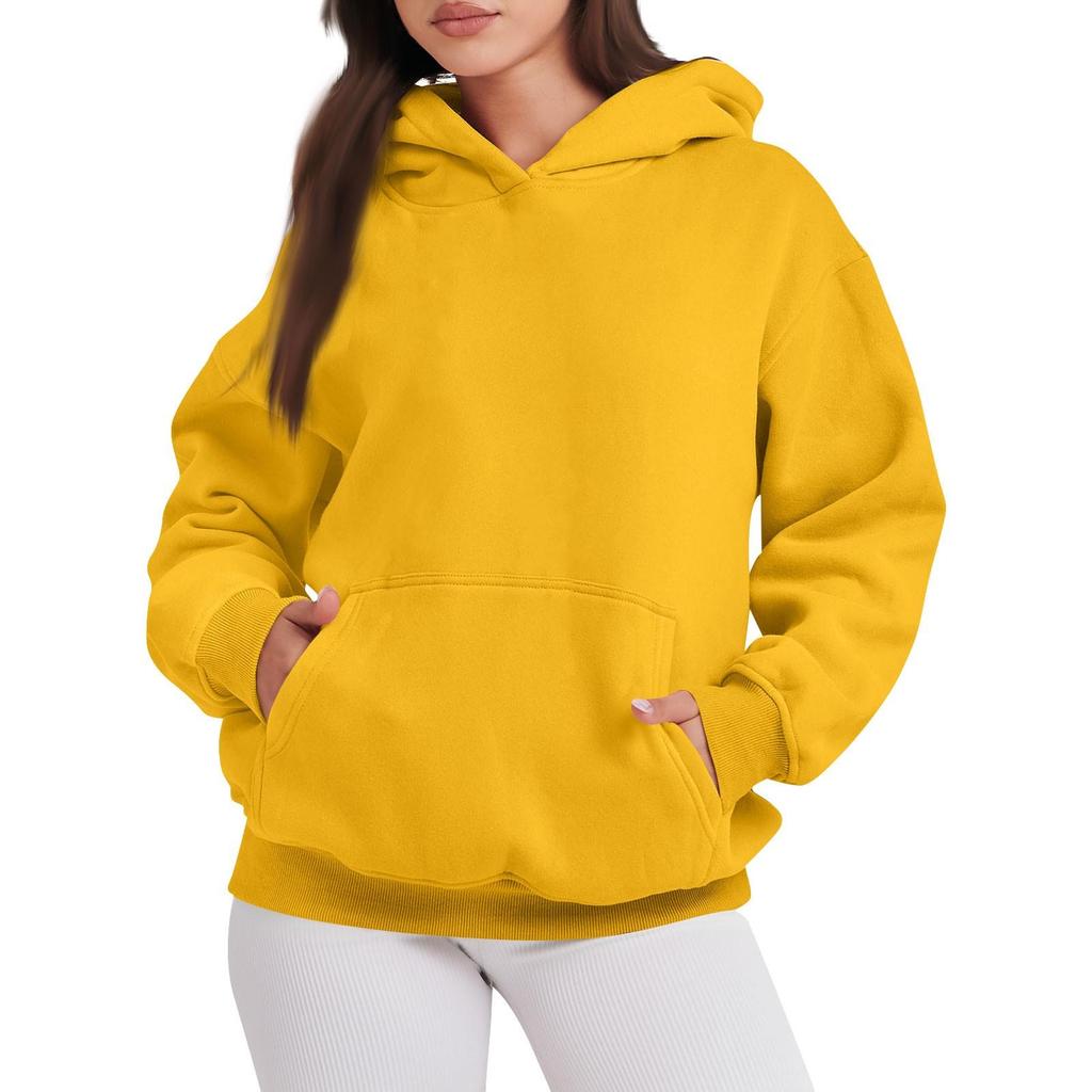 Damen Oversized Sweatshirts Pullover Hoodies Fleece Pullover Langarm Mit Taschen Winter Herbst Outfits