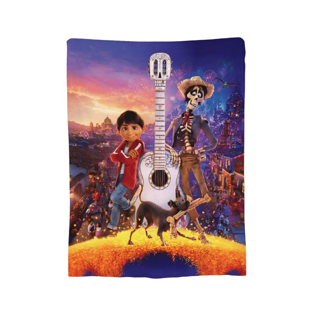 Cartoon Coco Day of The Dead Knitted Blankets  Plush Throw Blankets Bedding Couch Decoration Soft Warm Bedspreads,