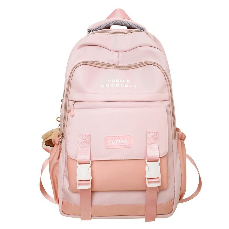 Casual Travel Bag, Simple Backpack, Large Capacity, Junior High School Student, High School Student Bag, Contrasting Color, Fashionable Backpack.