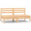 Garden Middle Seats, 2 Pcs., Solid Pine Wood