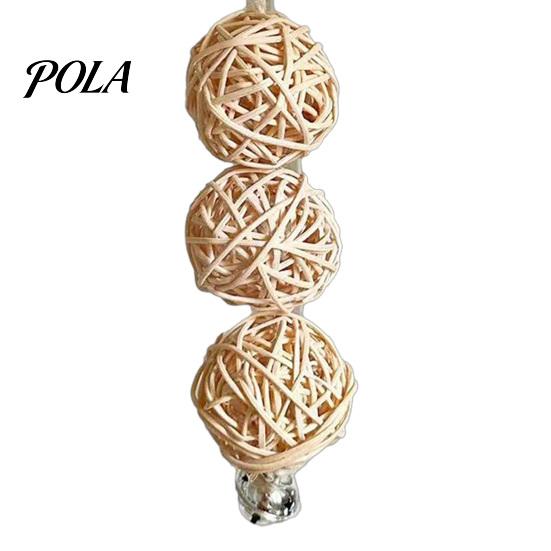 Bird Boredom Buster Rattan Balls Parrot Toy, Chew Toy with Metal Bell, Beak Trimming Parakeet Chewing Cage Accessory for Conure Cockatiel Budgies