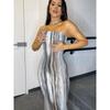 Women's Fashion Summer Spring Colour Block Print Sleeveless High Waist Casual Dresses