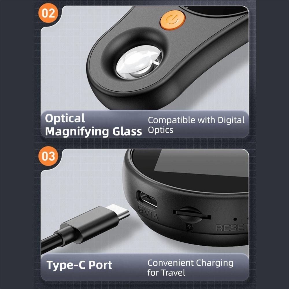 500X Zoom Pocket Microscope 2 Inch IPS Screen Mini Microscope Camera Coin Inspection