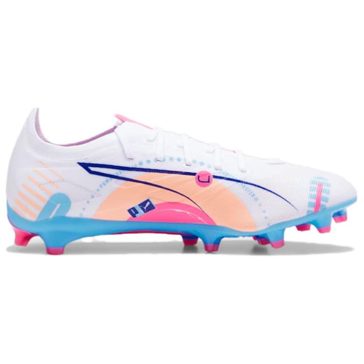 Puma Ultra 5 Series Match Volume Up Comfortable Ag (Rubber Short Stud) Soccer Shoes Men Soccer Shoes White Blue 108064-01