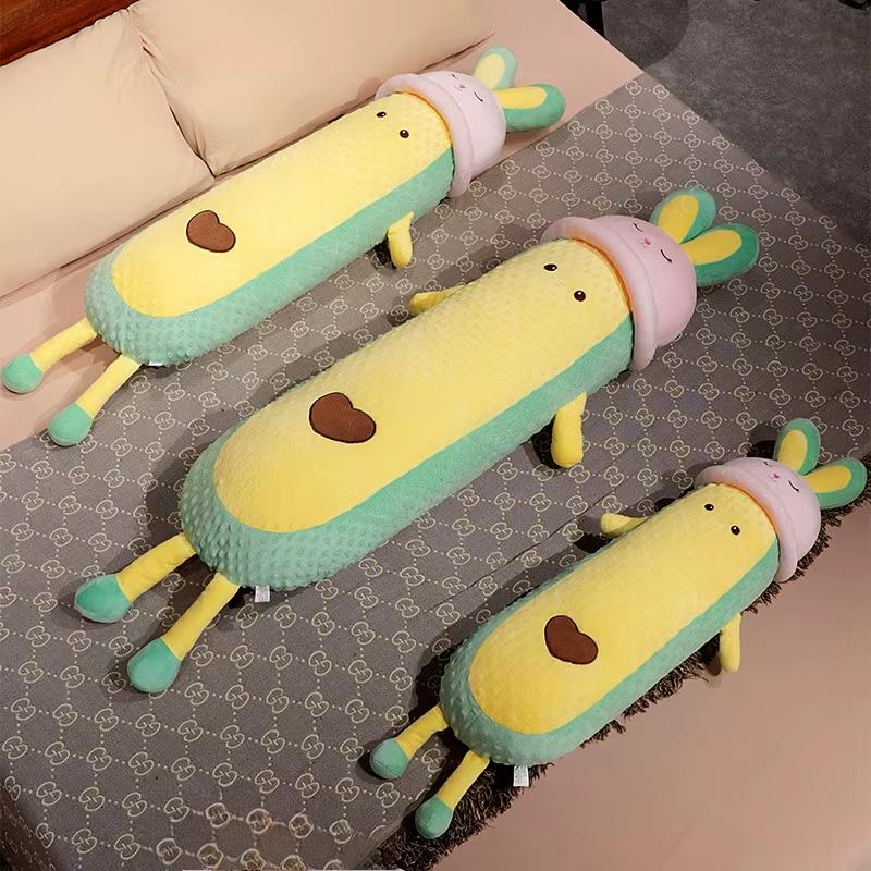 Stuffed Fruit Avocado Doll Green Giant Rabbit Avocado Plush Toy Soft Doll Big Sleeping Pillow Birthday Cute Gift for Girl