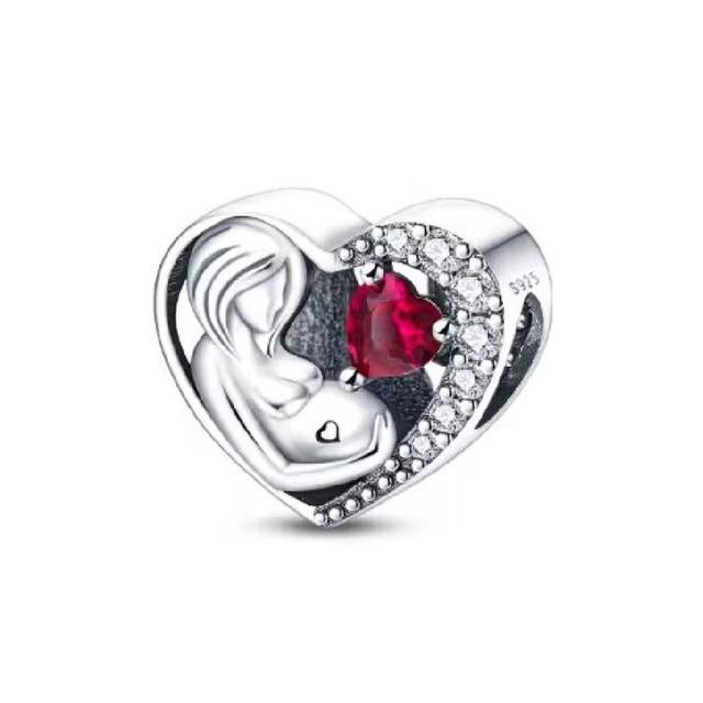 New S925 Sterling Silver I Love You Bat Pregnant Siste Pendant Charm Bead Fit Original  Bracelet Trinket DIY Women Jewelry