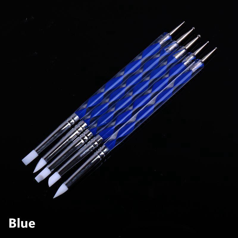 Buy Acrylic Doubleheaded Silicone Flower Needle Pen Nail Pen Five Set