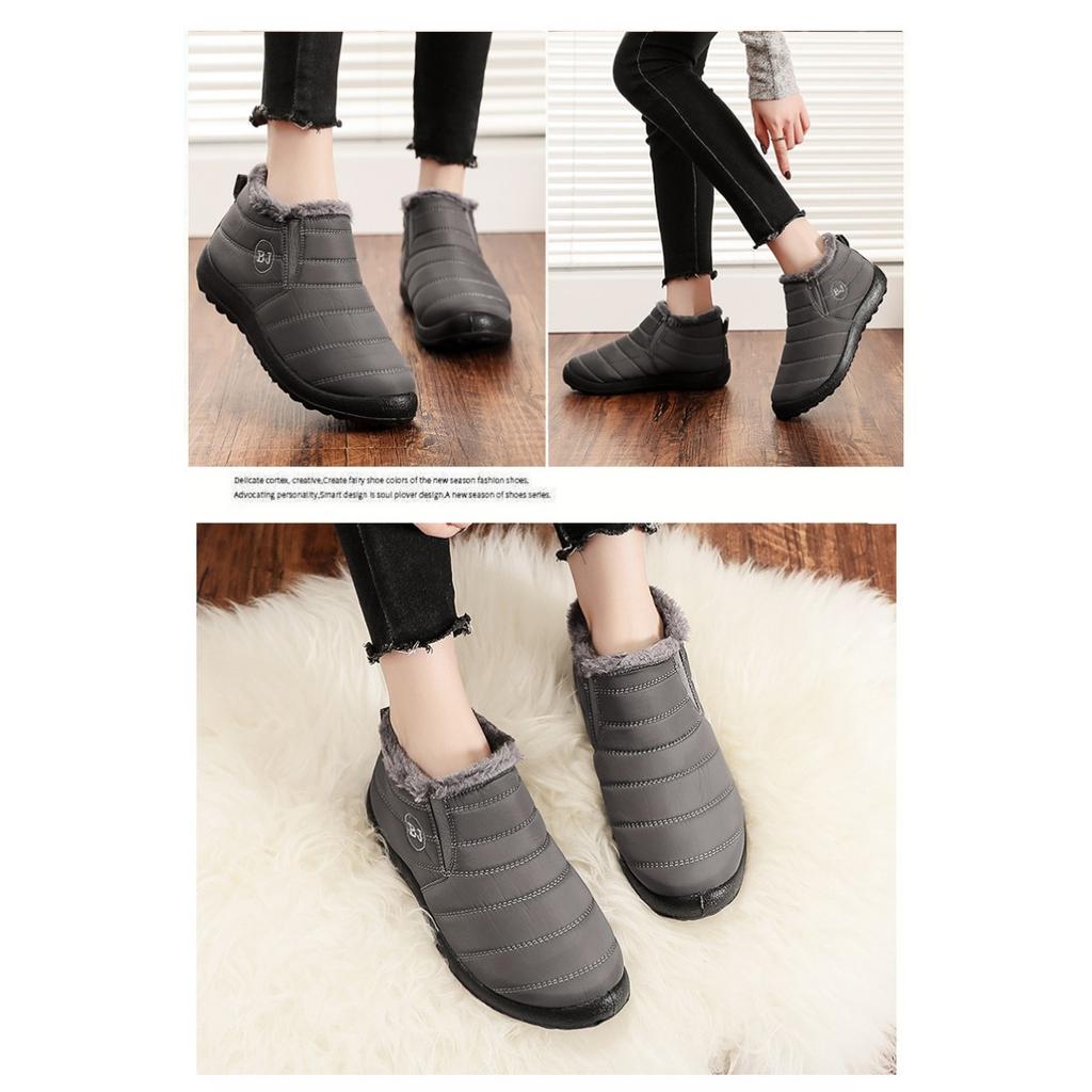 Large Size Cotton Shoes for Women In Winter with Added Fleece and Thickened Snow Boots for Women, Unisex Low Cut Warm Cotton Boots