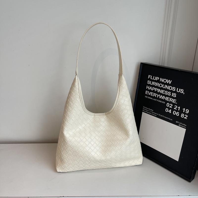 New fashion niche popular solid color woven tote bag versatile shoulder women's bag