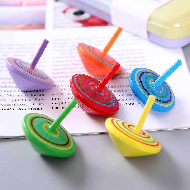 Colorful Wooden Spinning Top Toy for Kids - Creative and Nostalgic Educational Gift