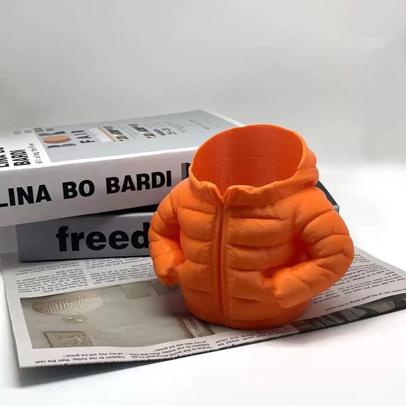 3D Printed Down Jacket Pen Holder Desktop Decor Storage Ornaments Creative Pen Holder Storage 3D Printing Model Figurine