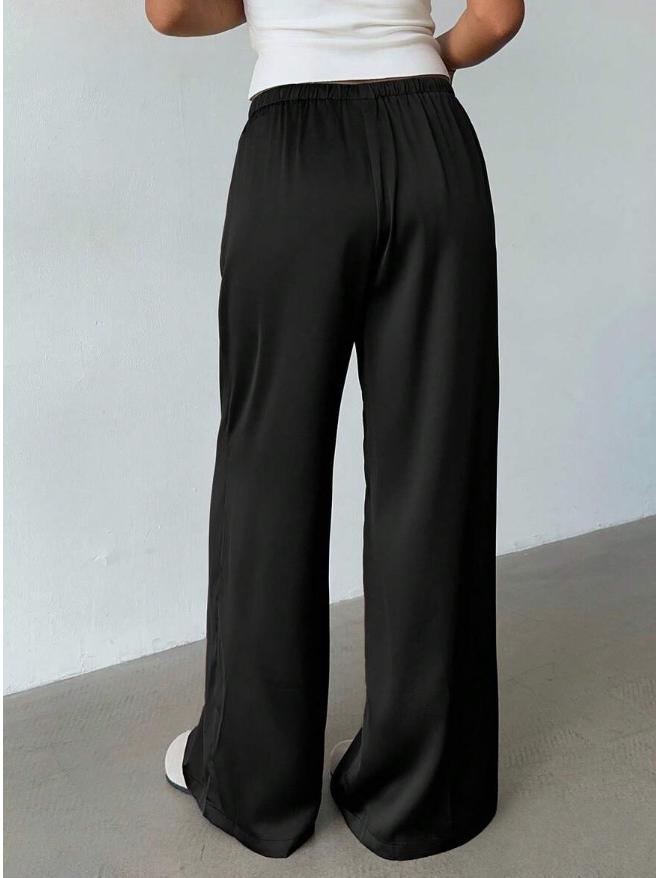 Women's Satin Low-Rise Retro Casual Pants - Perfect for Commuting