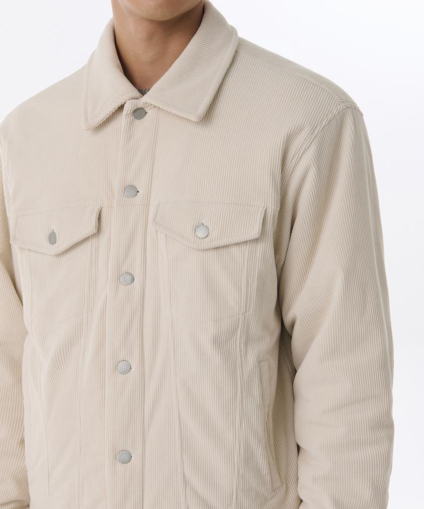 Musinsa Standard Corduroy Oversized Padded Trucker Jacket [Cream]