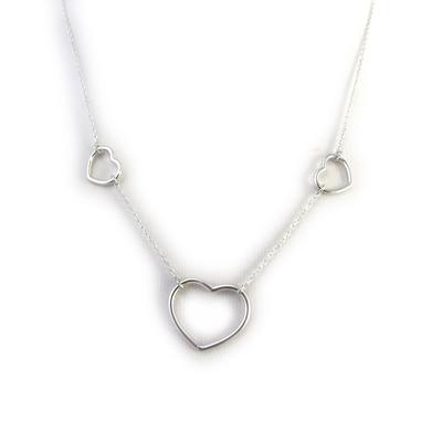 [N2879] - Silver 'Love' Silver Necklace (rhodium-plated) - 19x16 Mm