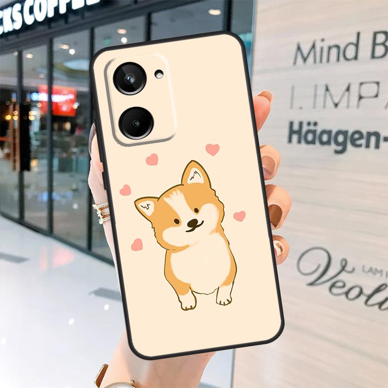 Cartoon Corgi Case For Realme 15 Pro 14 13 11 12 Pro Plus GT7 GT6 C55 C51 C53 C35 C33 C61 C65 C67 C71 C75