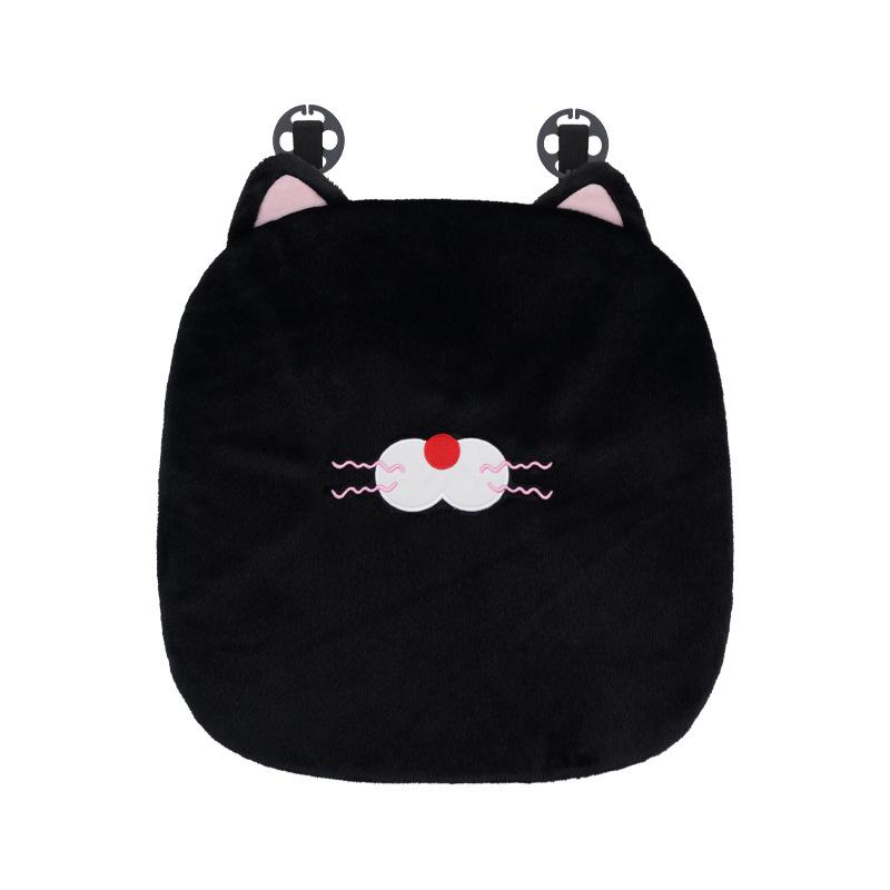 Comfortable Car Seat Decoration Black Plush Seat Cushion Cat Car Headrest Seat Cushion Front